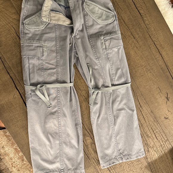 R13 Cropped Cargo Trousers Pants 28 R Ice Blue - Picture 10 of 11